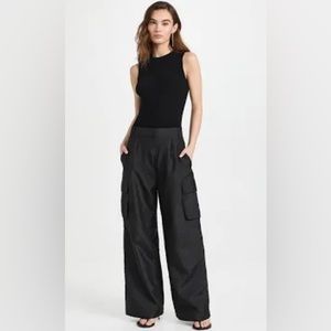 Tibi Stella Nylon Crisp Pleated Cargo Pants size 0